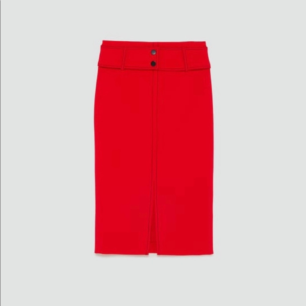 Zara red pencil skirt size XS